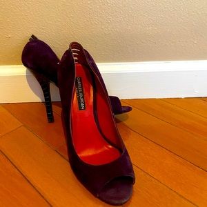 Charles Jourdan purple suede stilettos